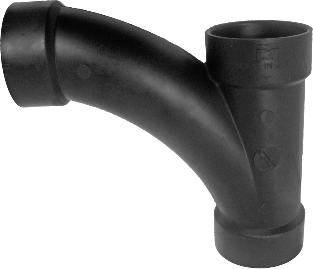 ABS combination wye/1/8 bend, hub x hub x hub, 1 1/2