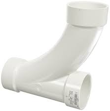 PVCDWV combination reducing wye/1/8 bend, hub x hub x hub, 2 x 2 x 1 1/2