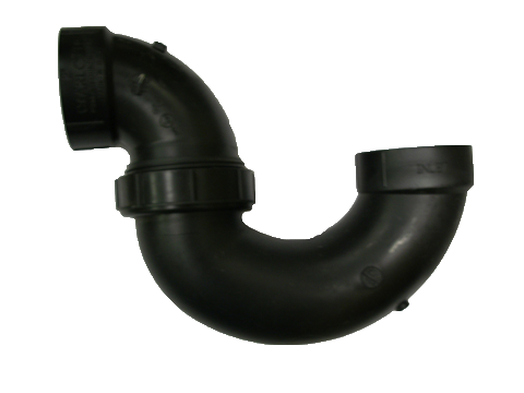 ABS P trap, hub x hub, 1 1/2 w/union