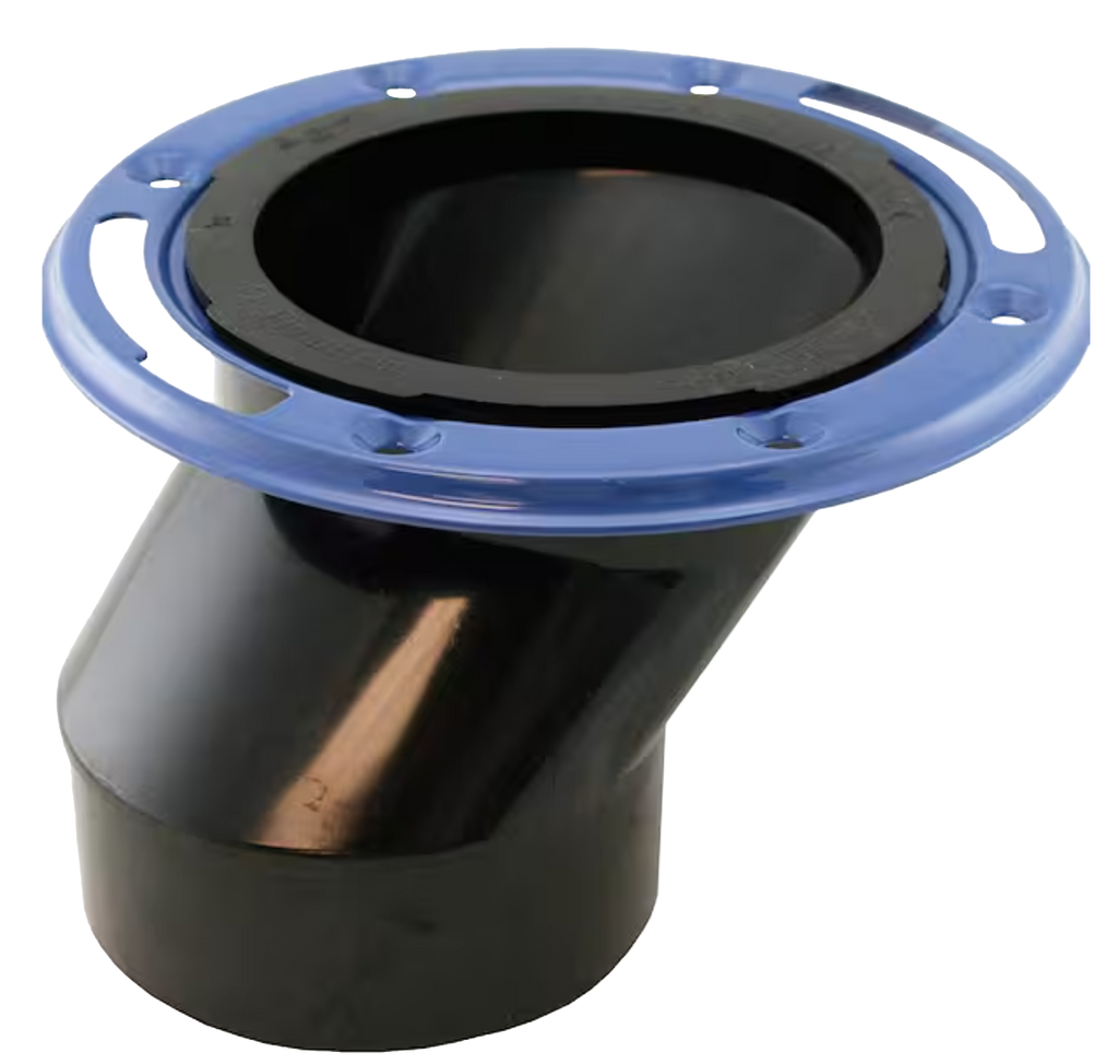 ABS closet flange offset, w/adj metal ring, hub, 4 x 3, w/TKO
