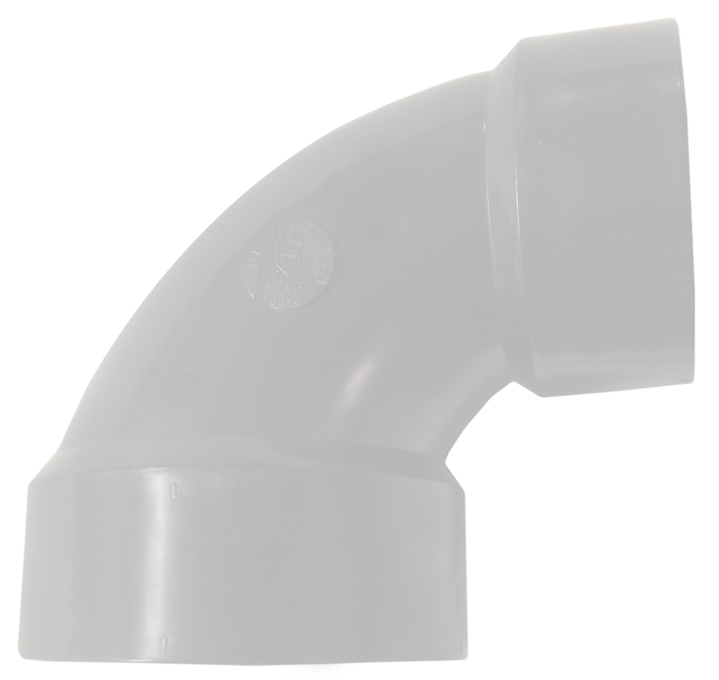 PVCDWV closet bend, hub x hub, 4 x 3