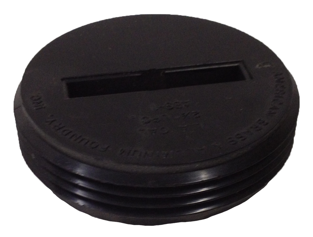 ABS cleanout plug RECESSED w/brass insert, 2