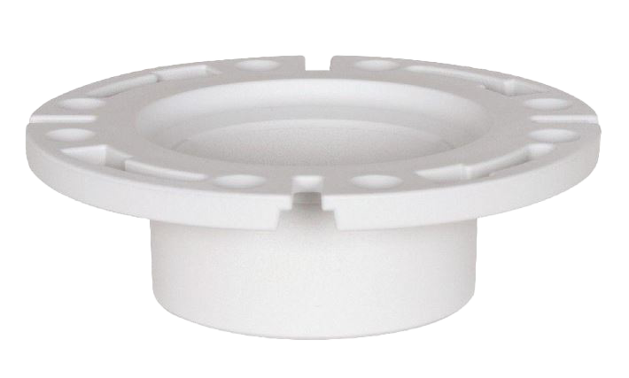 PVC closet flange, 4 inside the pipe, 3 over the pipe, solid plastic