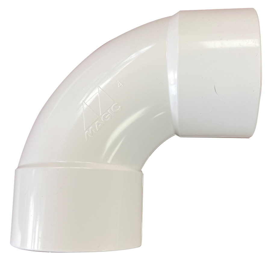 PVC pool fitting, 90 ell, long sweep s x s , 2