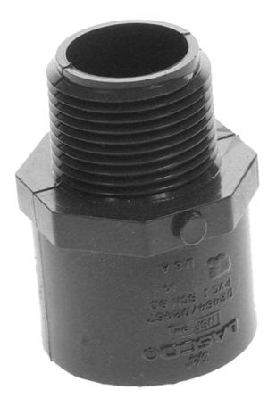 PVC sch 80 MIP adapter, s x mip, 3/4