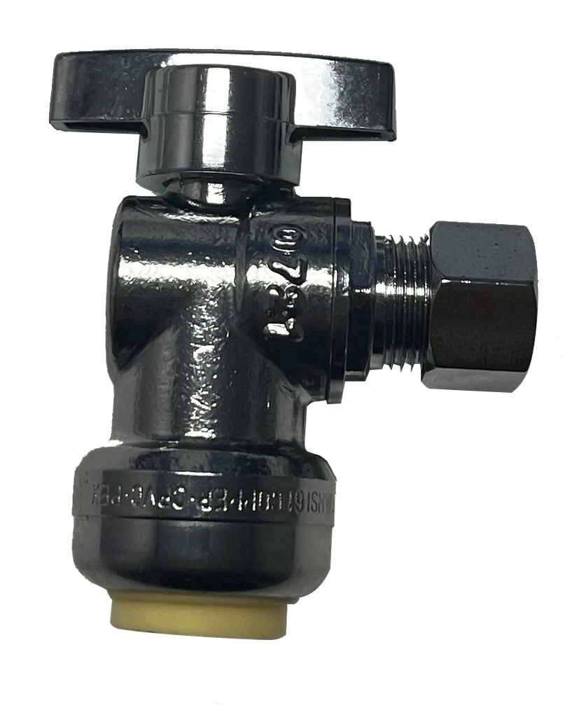 Ball valve angle stop 1/2push fit x 3/8comp TPC