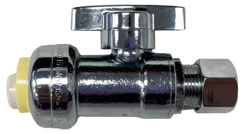 Ball valve straight stop 1/2push fit x 3/8comp TPC