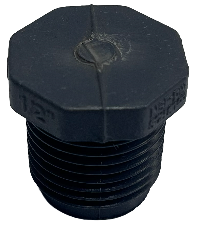 PVC sch 80 plug, threaded, 3/4