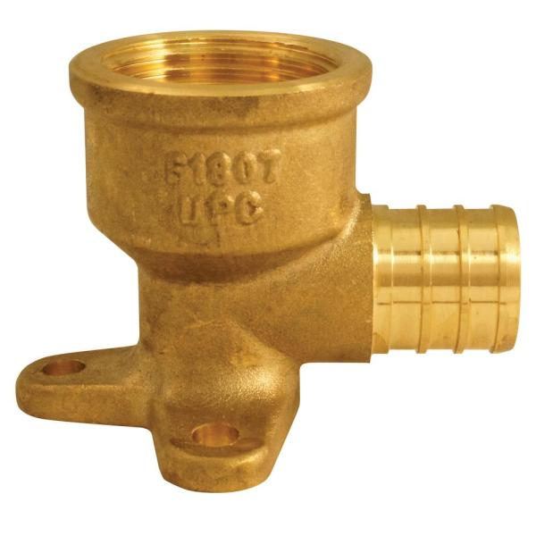 Expansion pex, brass 90 drop eared elbow, pex x fip, 1/2