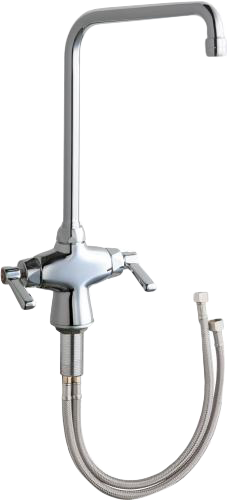 Deck mount single-hole faucet lever handles w/3/8 compression hoses Chicago (50-HA8ABCP)