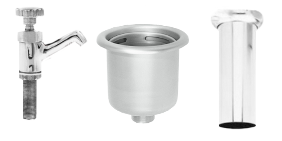 Fisher Dipper Well faucet, sink and drain