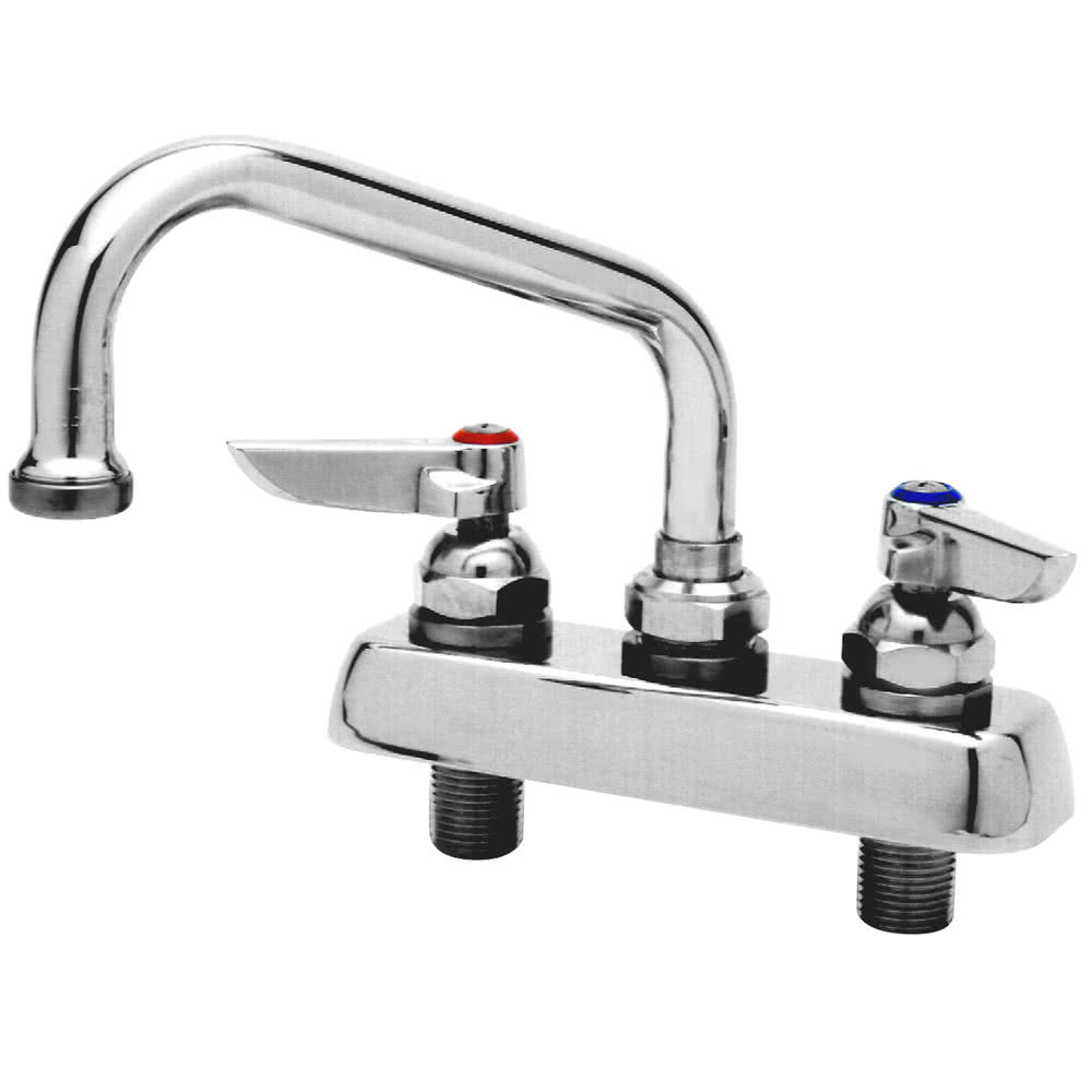 Fisher deck mount 4 center faucet w/swivel outlet w/10 swing spout (21726 & 21772)