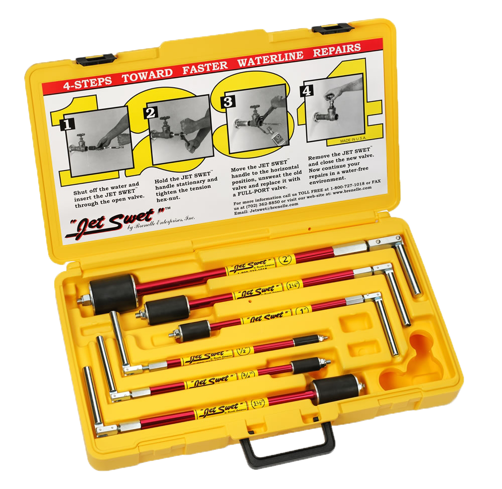 Jet Sweat kit full w/case sizes 1/2 - 2 w/carrying case