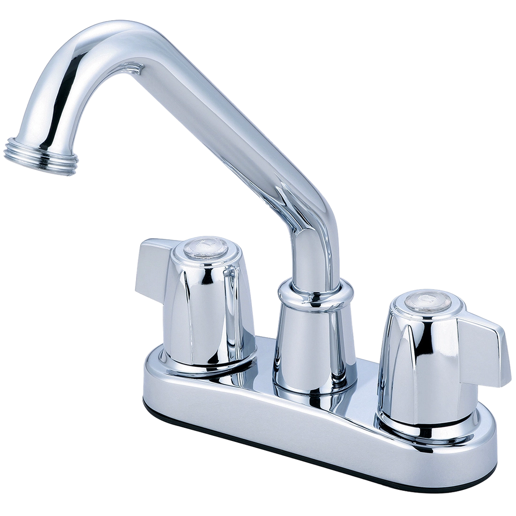 Faucet laundry/bar two mini blade handles, hi-tubular spout, Chrome (B-8191)