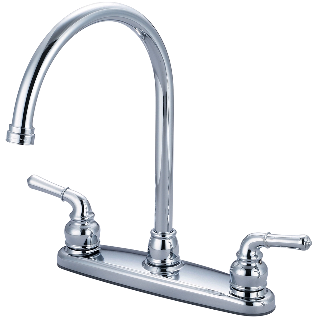 Kitchen faucet two lever handles gooseneck Chrome (K-5340)