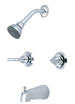 Tub/shower trim set two lever handles Chrome (8" brass valve body included)