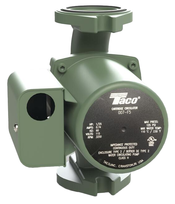 Taco cast iron circulating pump, 115V, flanged connections, 1/25 HP