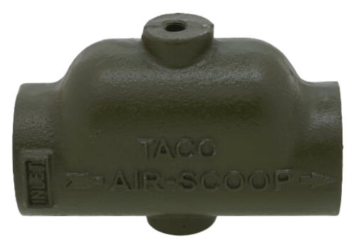 Air scoop 1 1/4ip, one piece, cast iron, internal baffle, 125PSI, maximum temperature 300, (Taco)