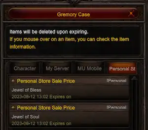 Items Gremory Case Mu Online