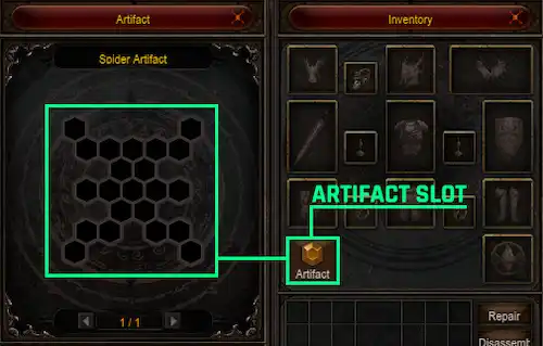 Artifact Slot Window Mu Online