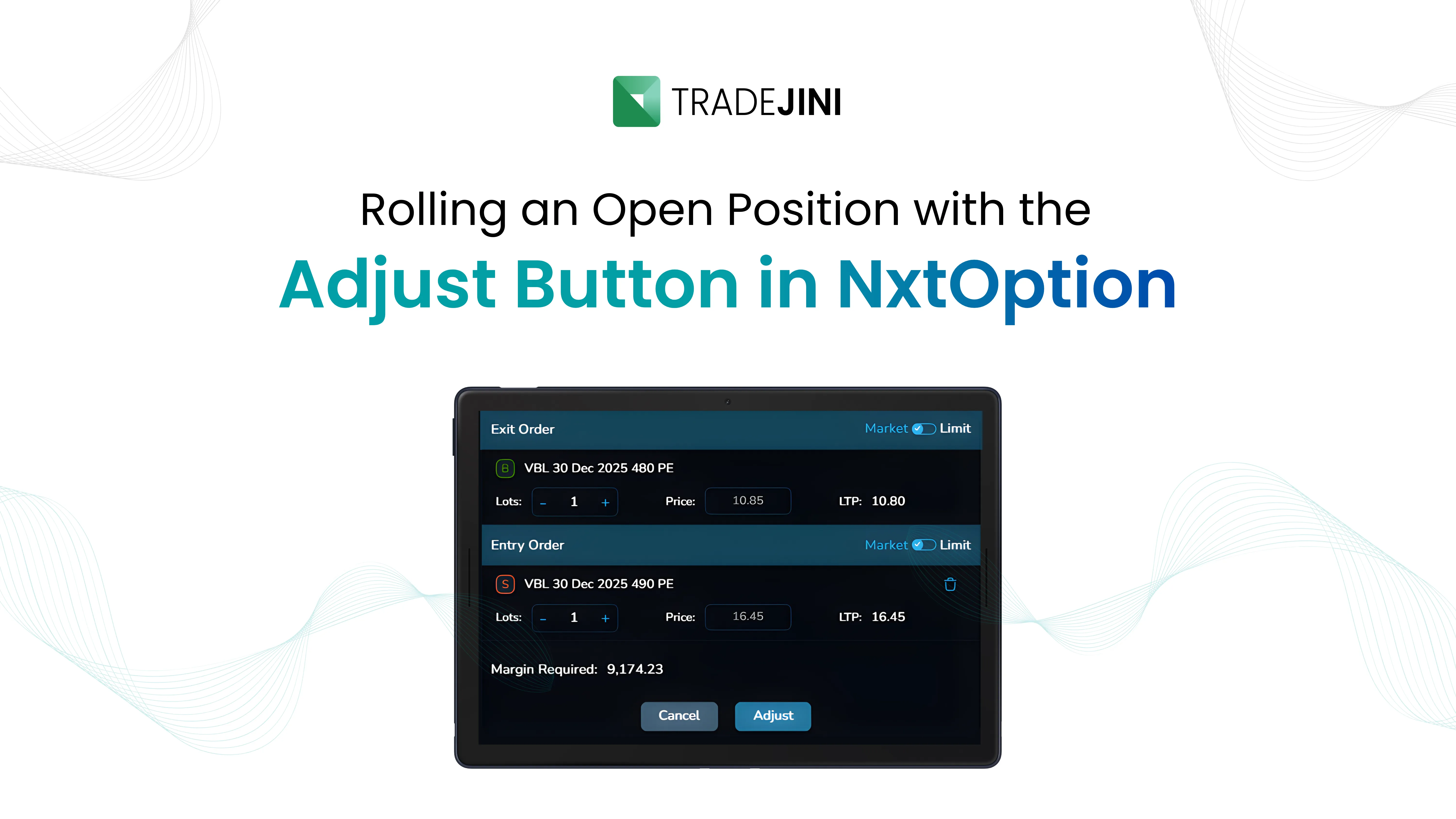 Rolling an Open Position with the Adjust Button in NxtOption