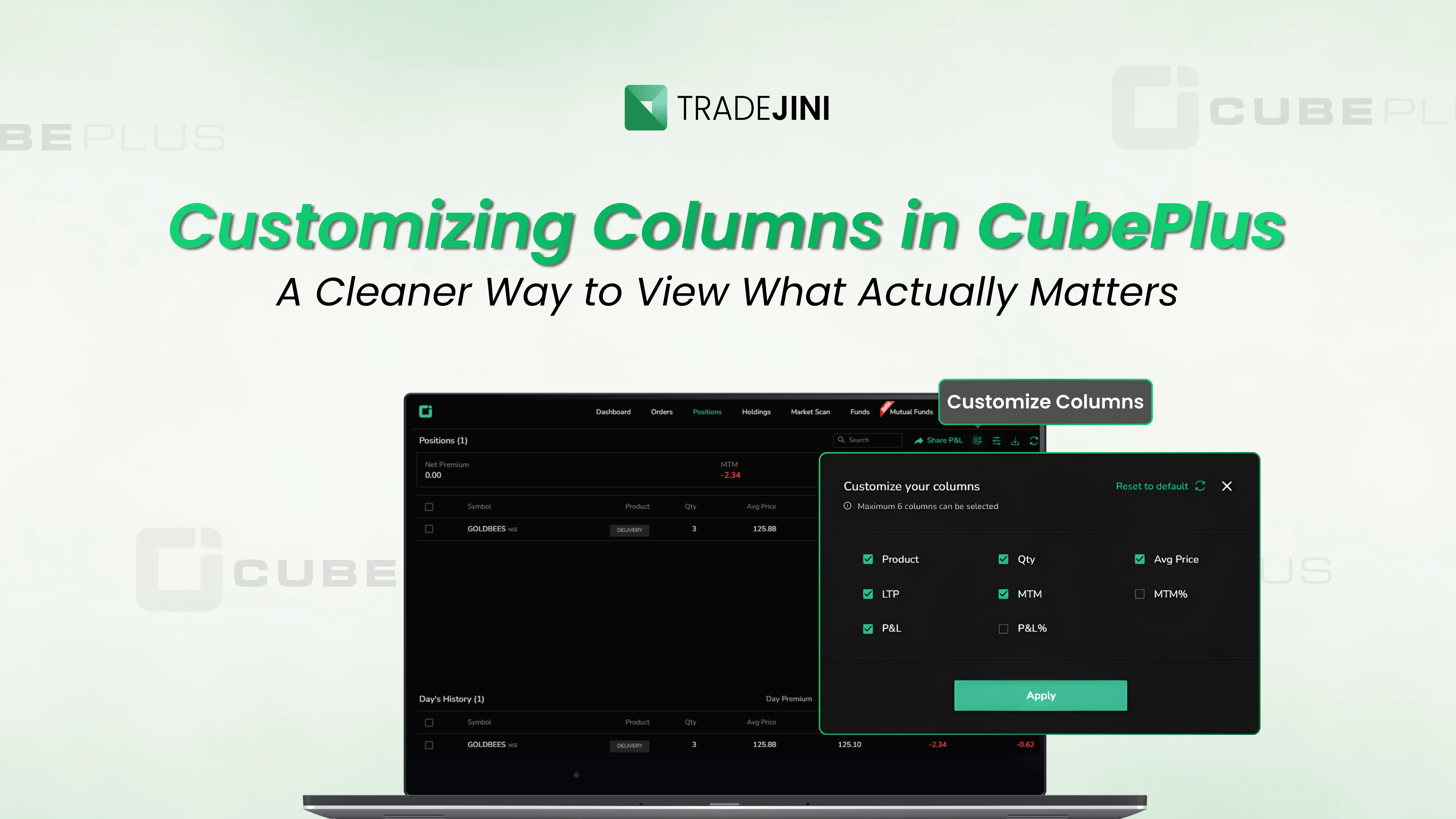 Customizing Columns in CubePlus A Cleaner Way to View What Actually Matters