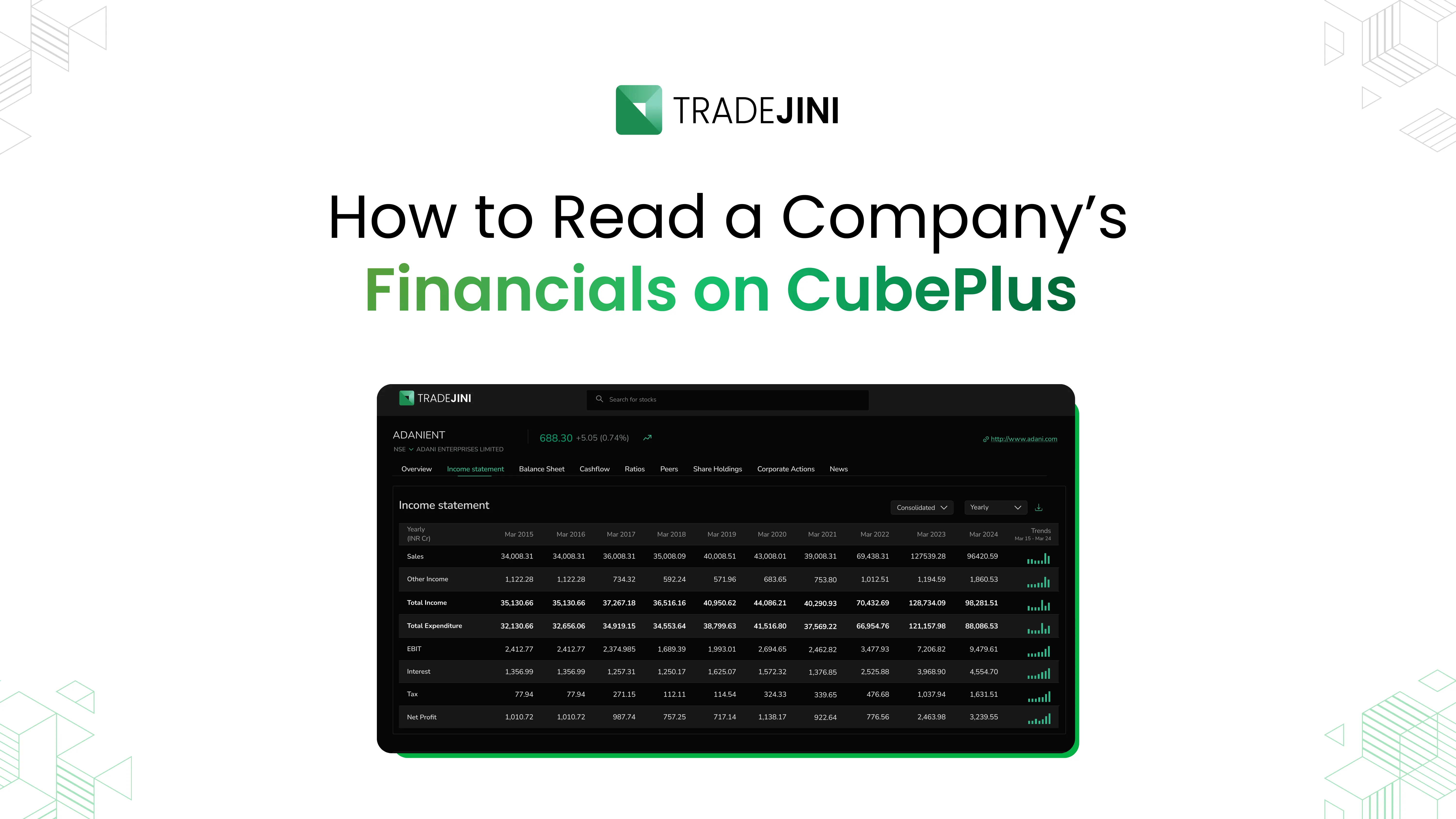 Exploring the Financials Dashboard on CubePlus