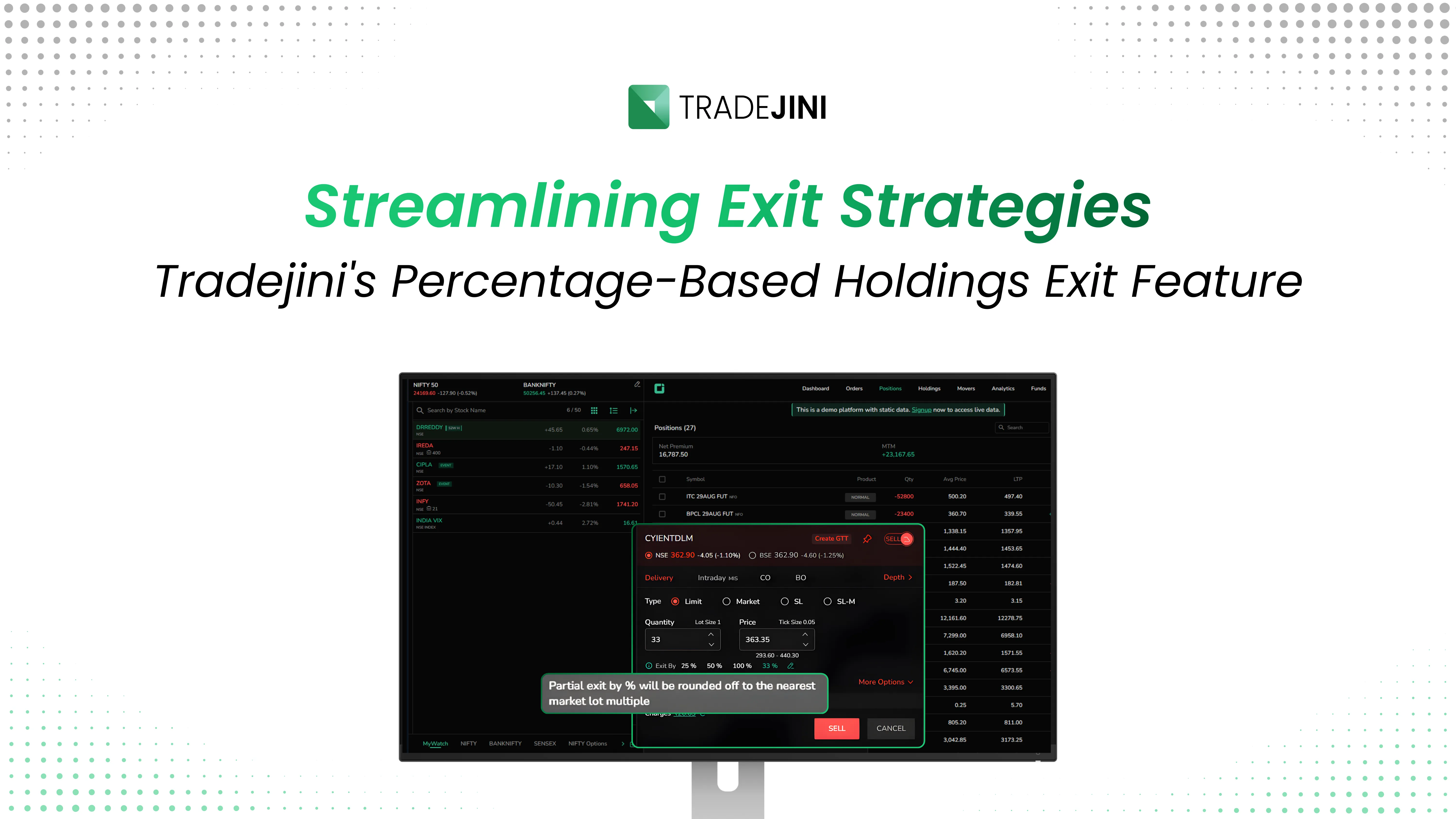 How Tradejini’s Exit by Percentage Feature Improves Trading Discipline