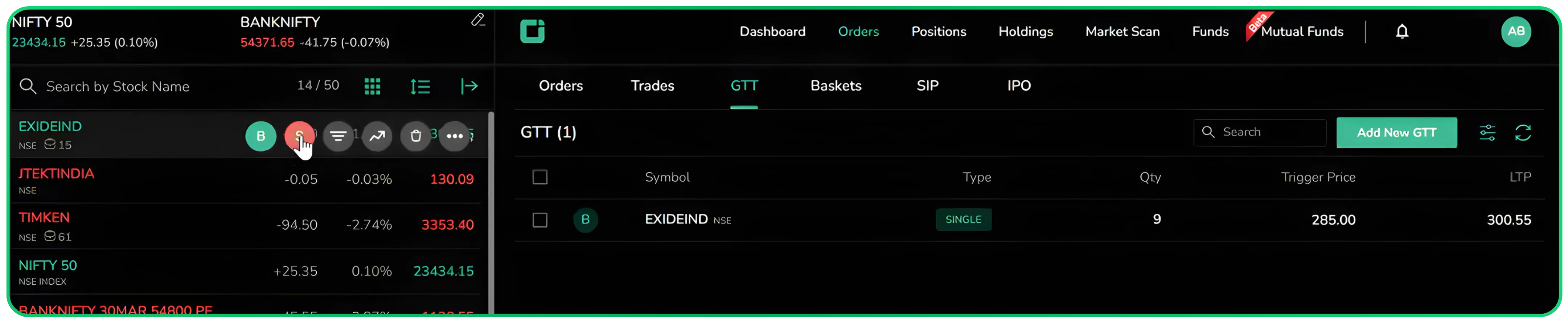 How to Place GTT Orders on Cubeplus