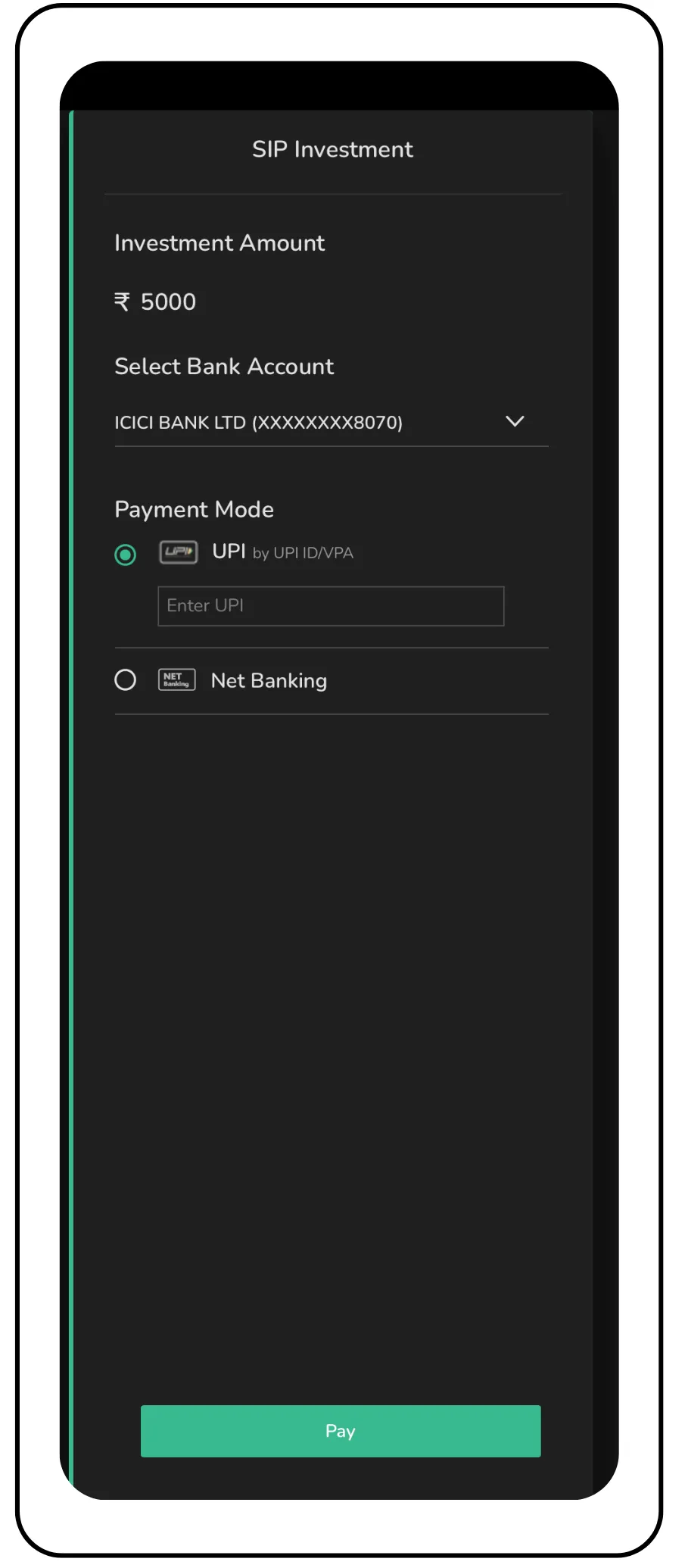 UPI Payment Selection