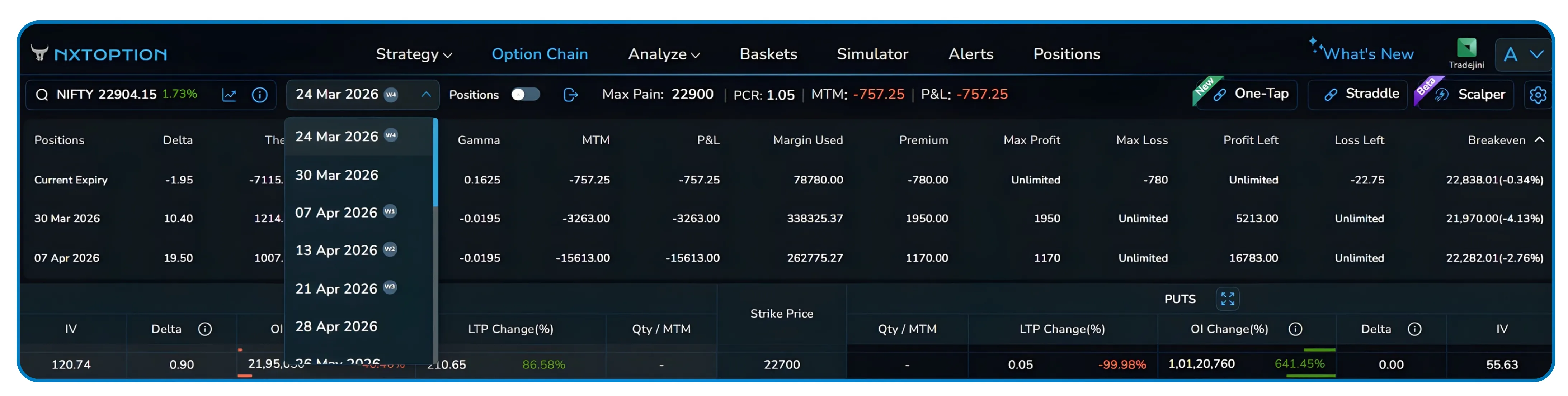 How NxtOption Embeds Your Positions Directly Into the Option Chain