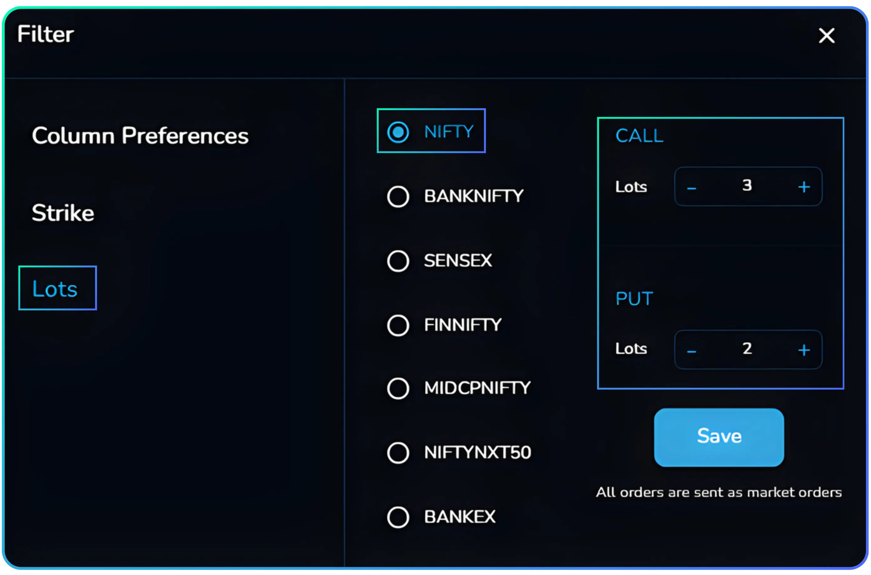 Precision Index Trading With One Tap Execution