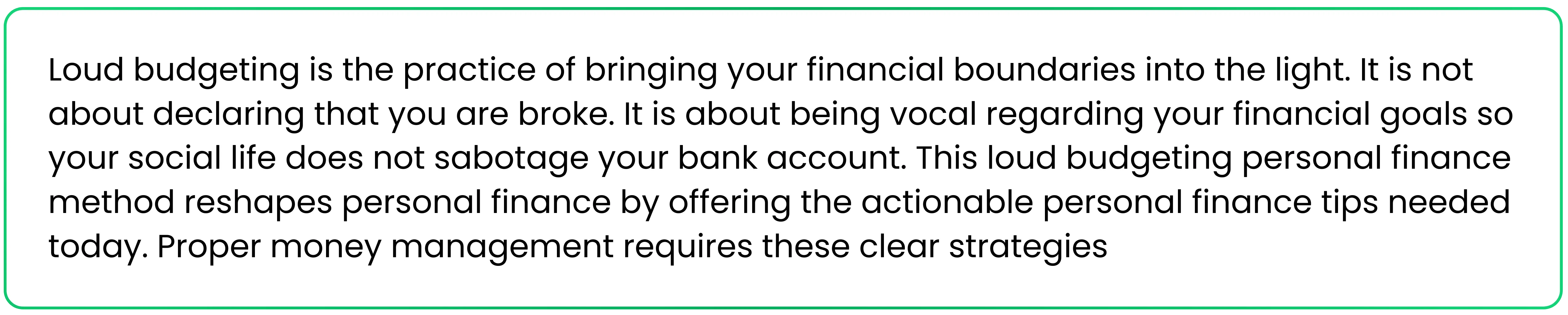 How Loud Budgeting Secures Your Wealth