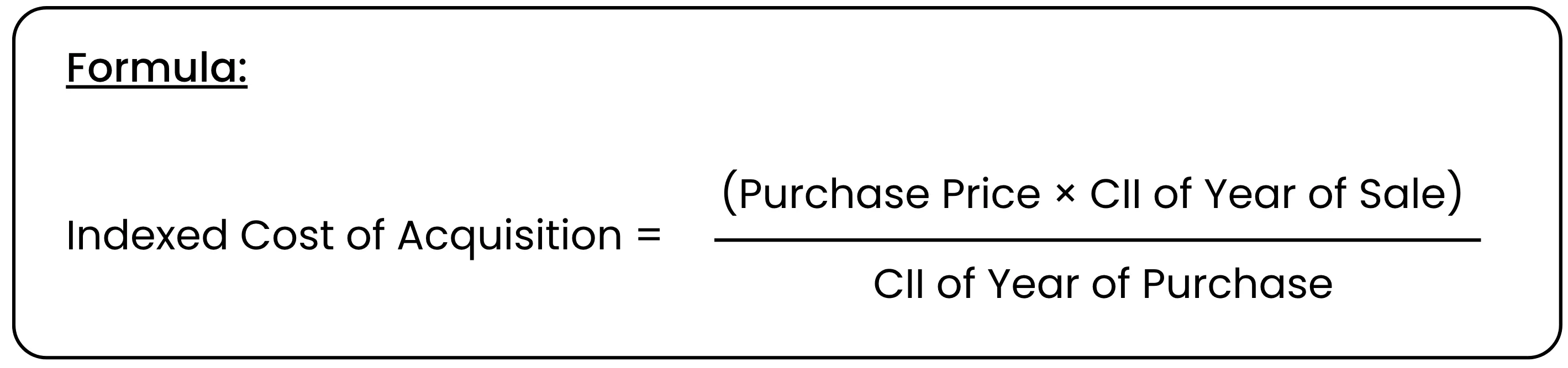 Cost Inflation Index Formula