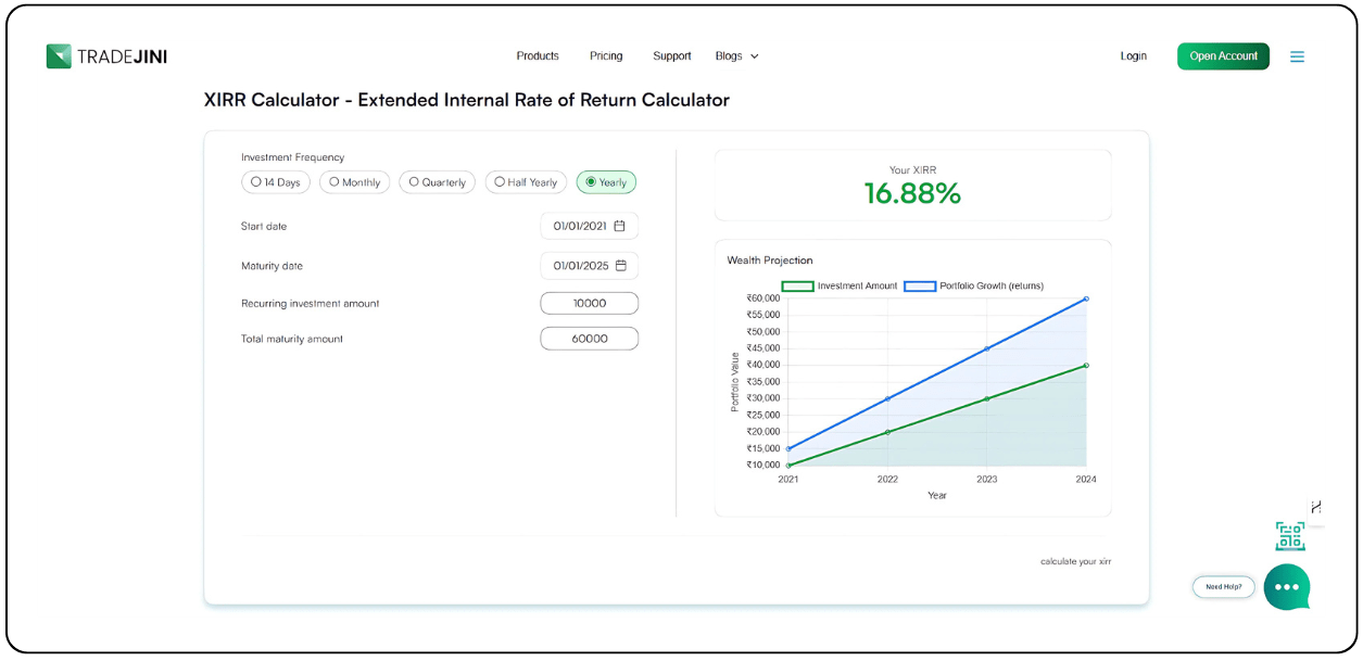 XIRR calculator