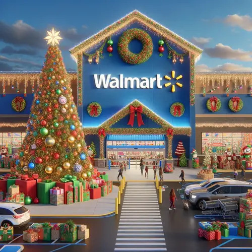 A festive-themed Walmart store