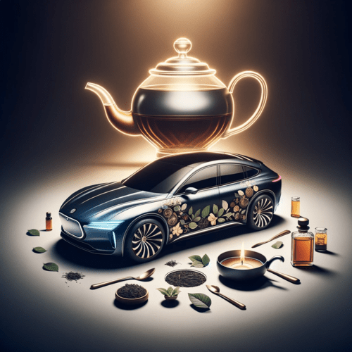 Hyundai showroom with tea and perfume