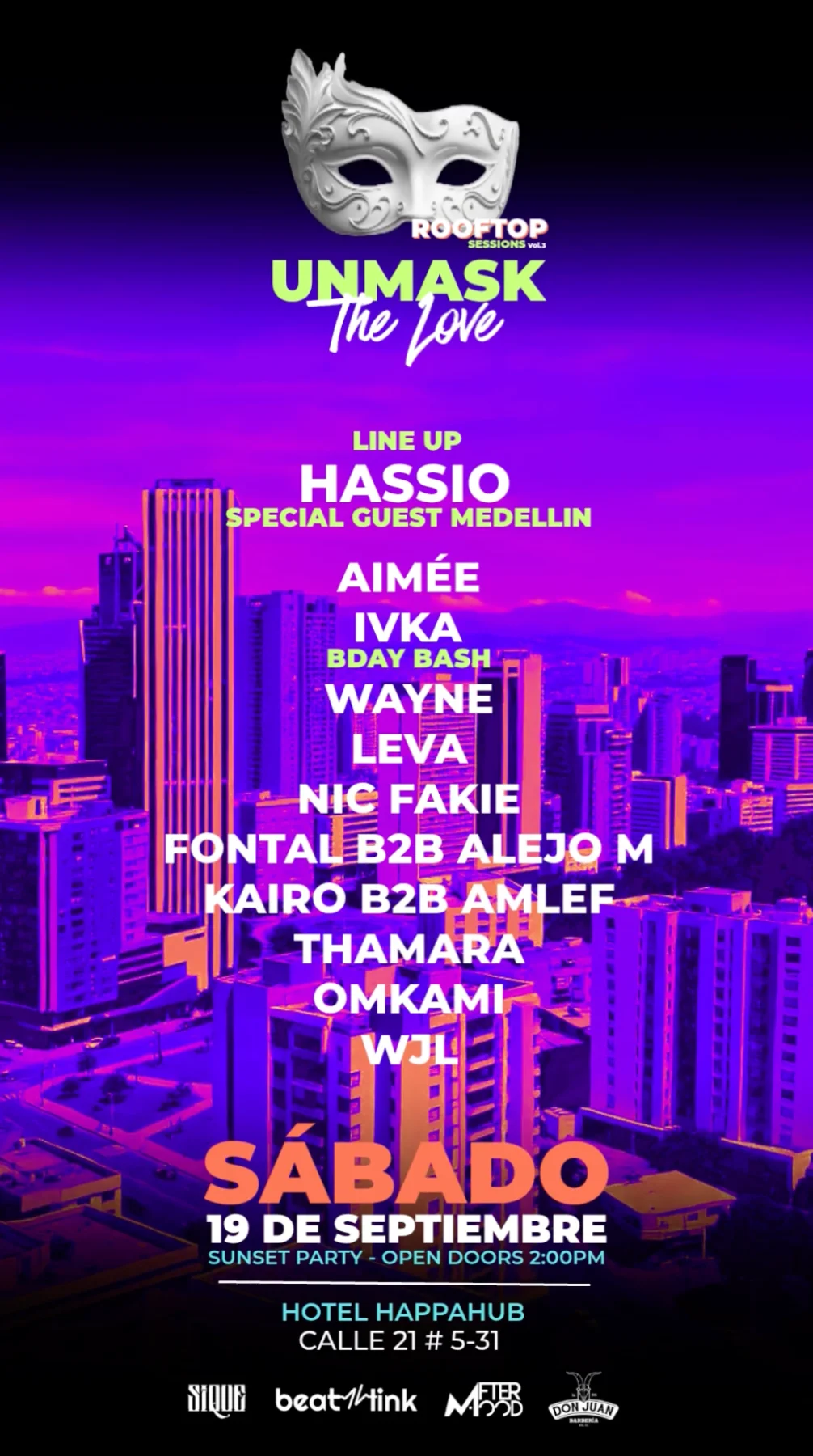 ROOFTOP SESSIONS VOL.3 — UNMASK THE LOVE en Bogotá