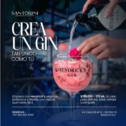 Crea un gin tan único como tú / Santorini en Bogotá