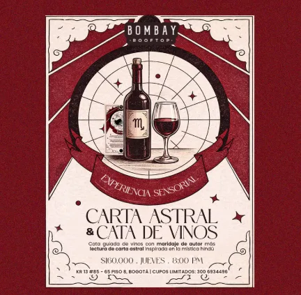 Carta Astral & Cata de Vinos / Bombay en Bogotá