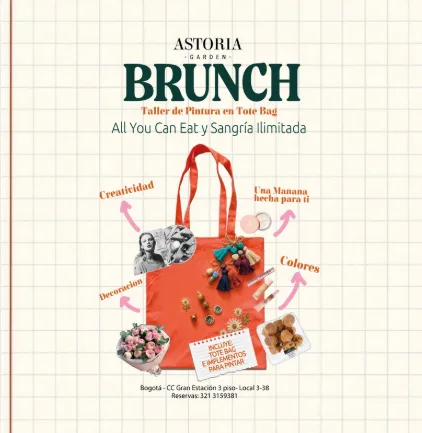 Brunch + Taller de pintura en tote bag en Bogotá