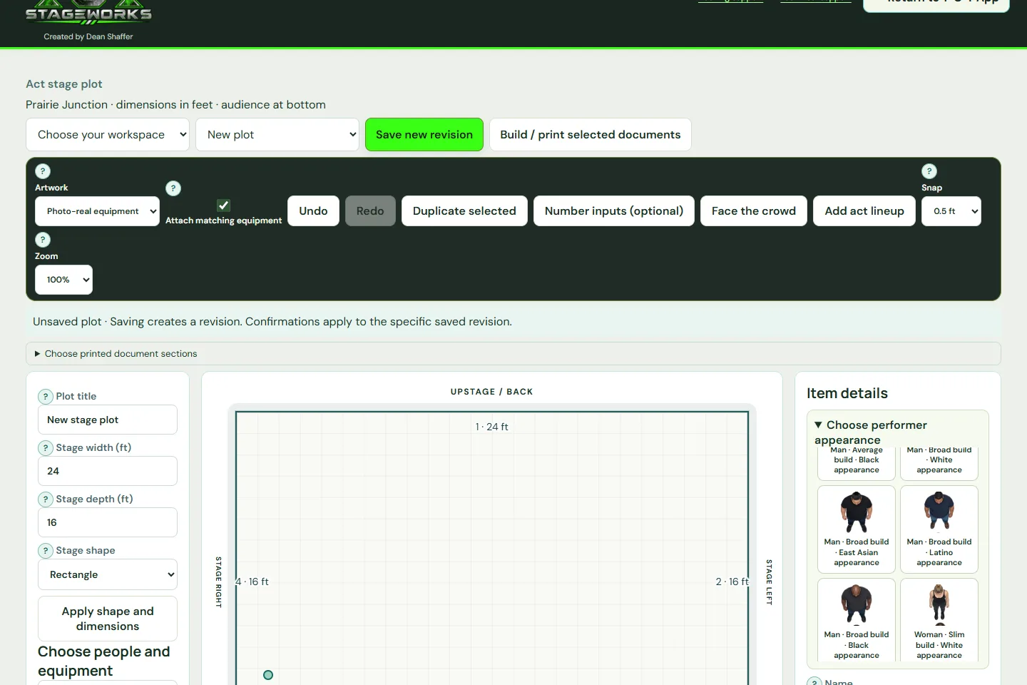 T•O•T StageWorks example interface