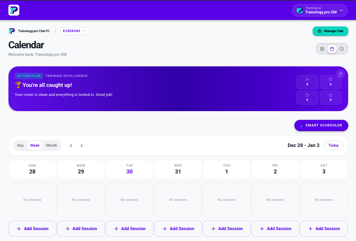 Trainology Pro Dashboard