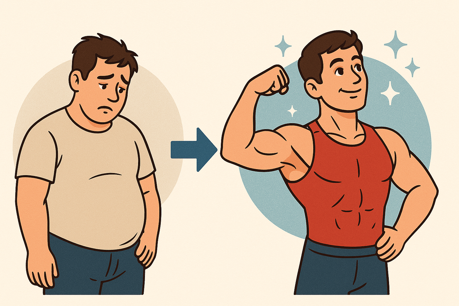 Een man die trots is op zijn fitnessresultaat dankzij zijn motivatiecoach