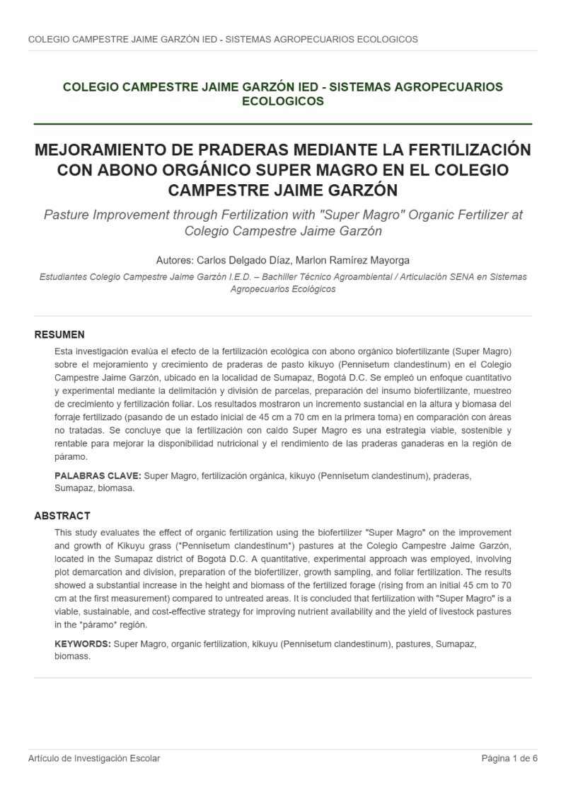 Ideas que Transforman, Proyectos de Investigación y creación de estudiantes de Grado 11 del Colegio Campestre Jaime Garzón IED — page 6