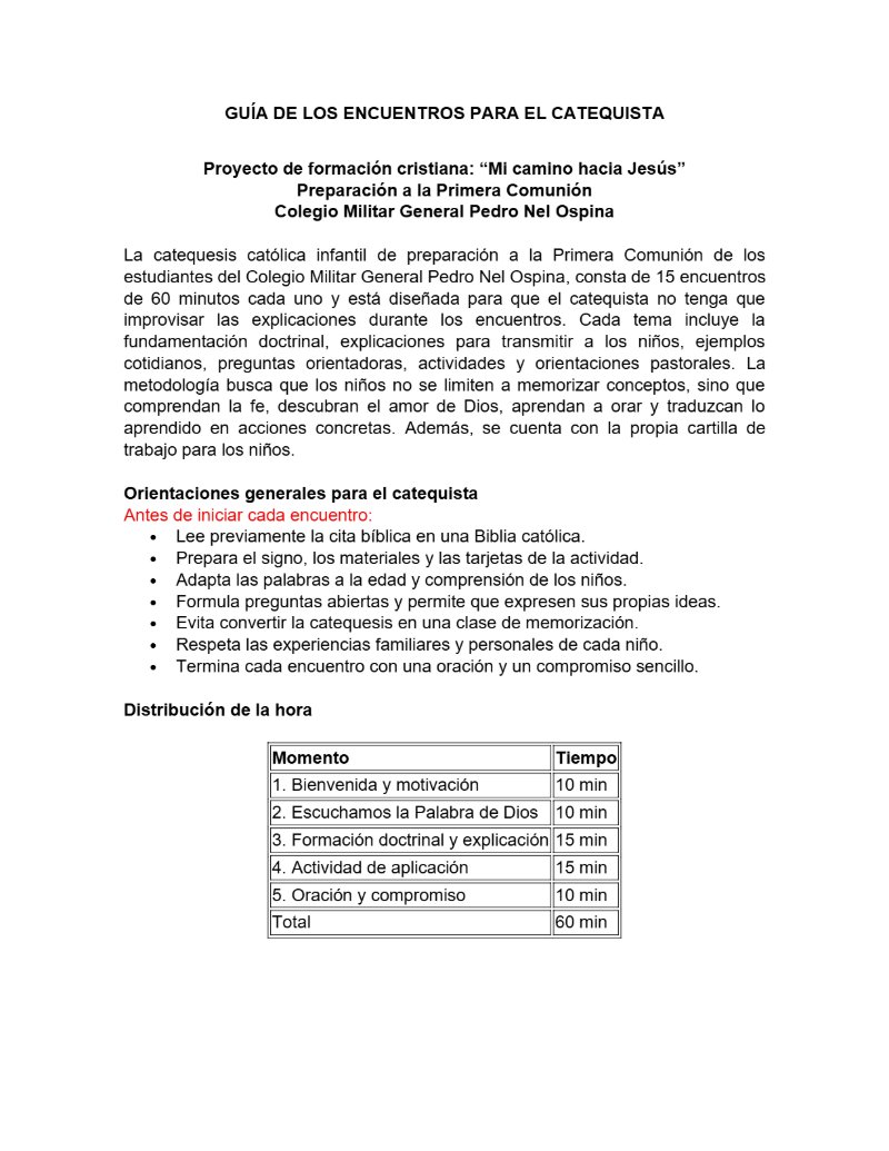 CATEQUESIS PRIMERA COMUNIÓN - GUÍA DEL CATEQUISTA — page 4