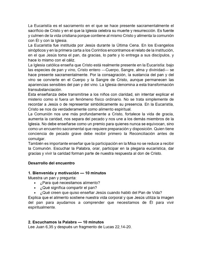 CATEQUESIS PRIMERA COMUNIÓN - GUÍA DEL CATEQUISTA — page 42