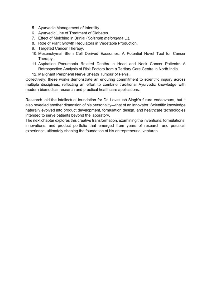 Dr. Lovekush Singh – The Visionary of Science, Innovation, and Ayurveda — page 17