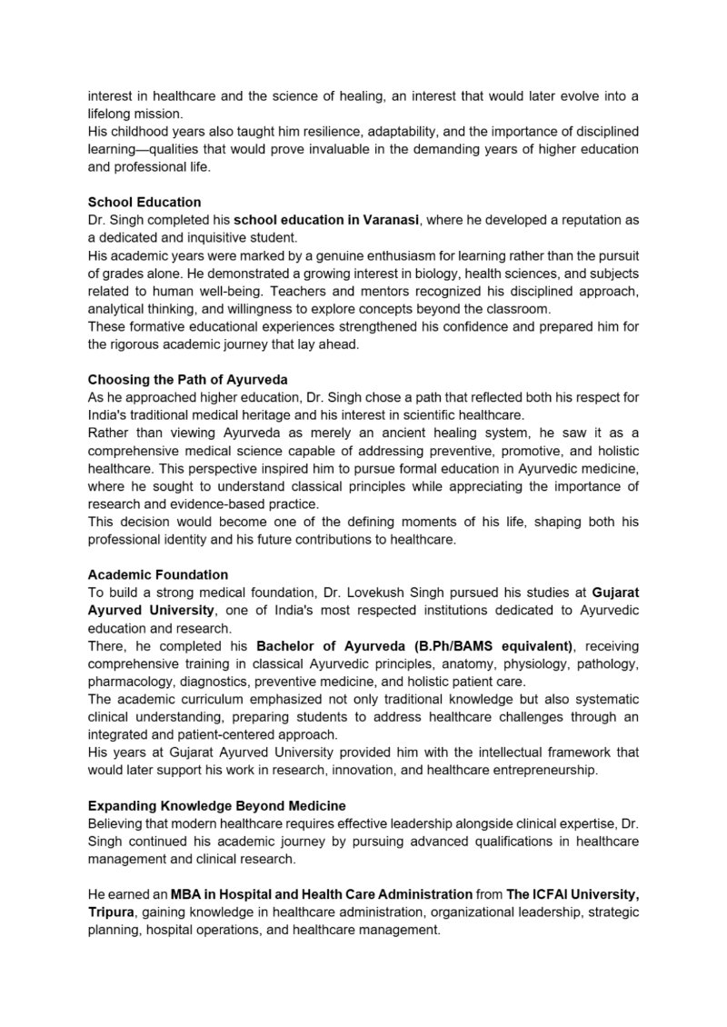 Dr. Lovekush Singh – The Visionary of Science, Innovation, and Ayurveda — page 5