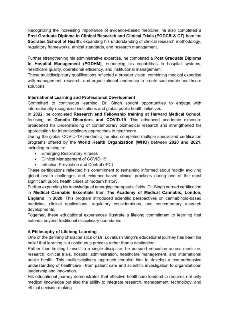 Dr. Lovekush Singh – The Visionary of Science, Innovation, and Ayurveda — page 6